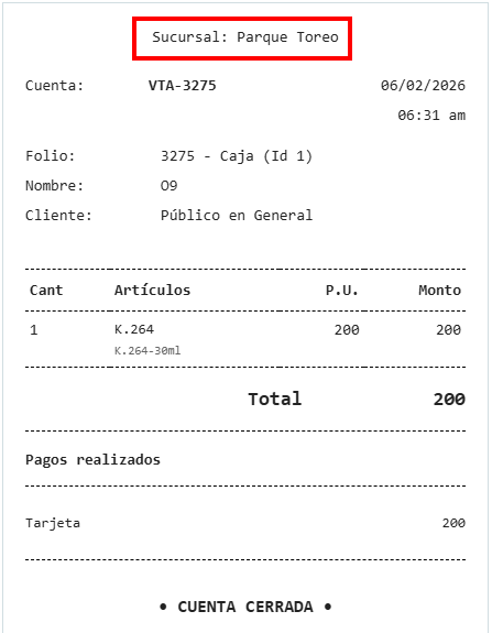 Ayuda para sucursal